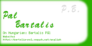 pal bartalis business card