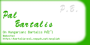 pal bartalis business card